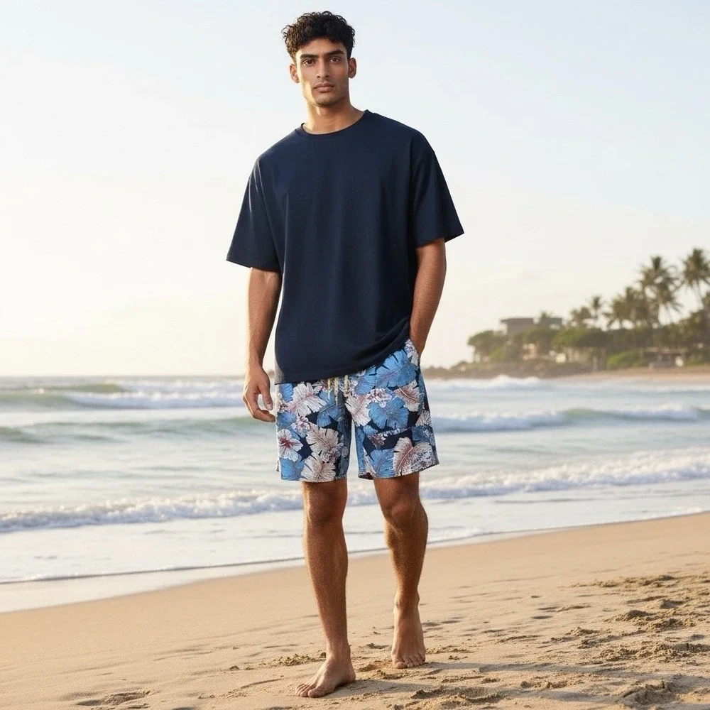 Patagonia Wavefarer Board Shorts Men's 34 Floral Hawaiian Fronds Nylon